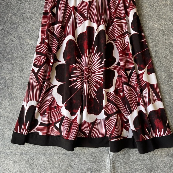 Vintage Y2K 2000 Floral Red Black White Cocktail Summer Dress Size Large - Picture 7 of 14